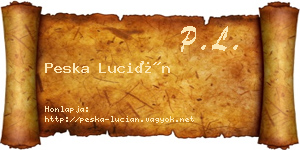 Peska Lucián névjegykártya